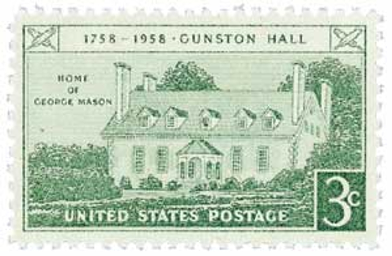 1108 - 1958 3c Gunston Hall