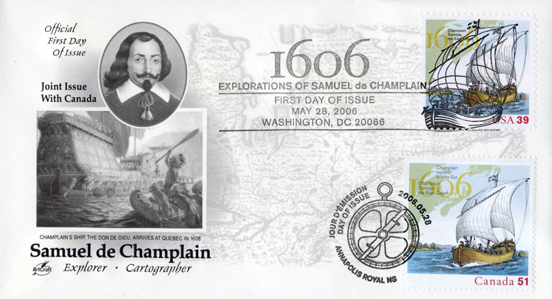 AC46 - 2006 Joint Issue - US and Canada - Explorations of Samuel de Champlain
