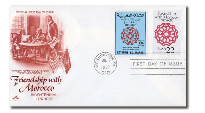 AC553 - 7/17/1987, US #2349 Joint issue with Morocco #642