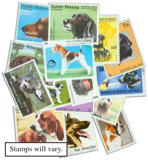 M6582 - Dogs Collection, 100 Used Worldwide Stamps