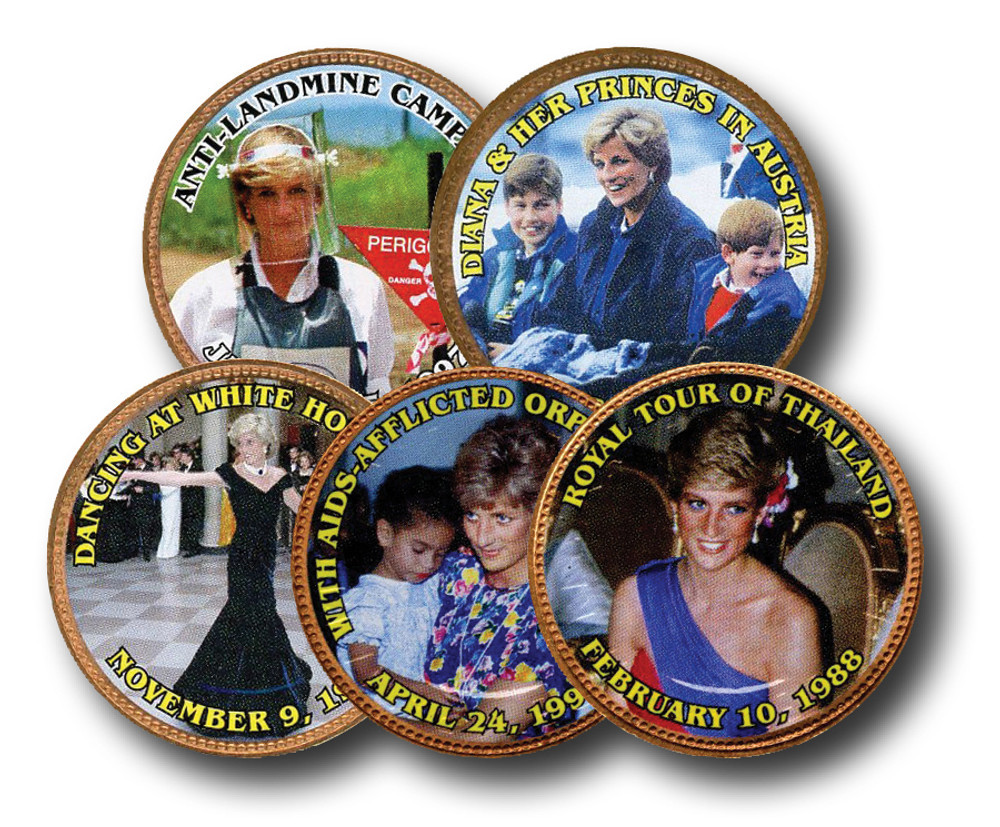 MCN045 -  Diana Coins, Great Britain Penny, (5)