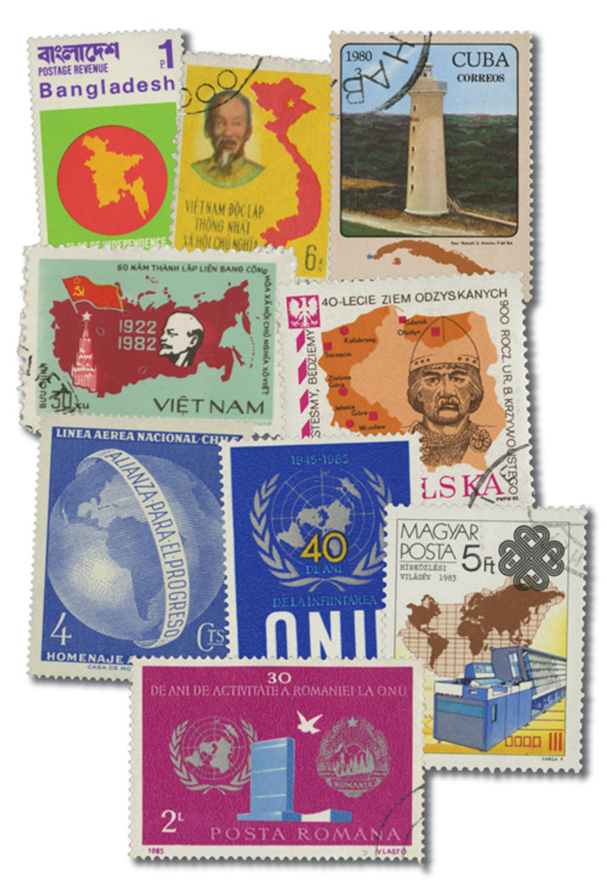 MP1108 - Maps & Globes, 50 Different Stamps