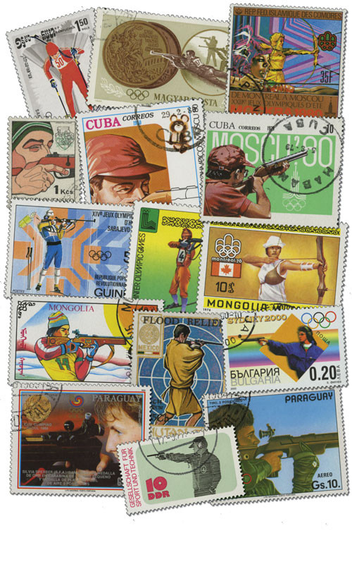 MP1836 - Shooting, 50 Different Stamps