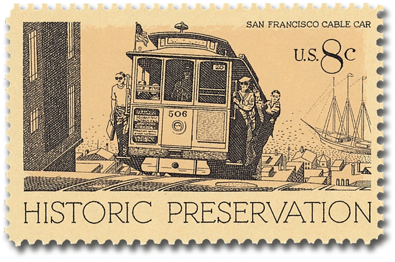 1442 - 1971 8c Historic Preservation: San Francisco Cable Car