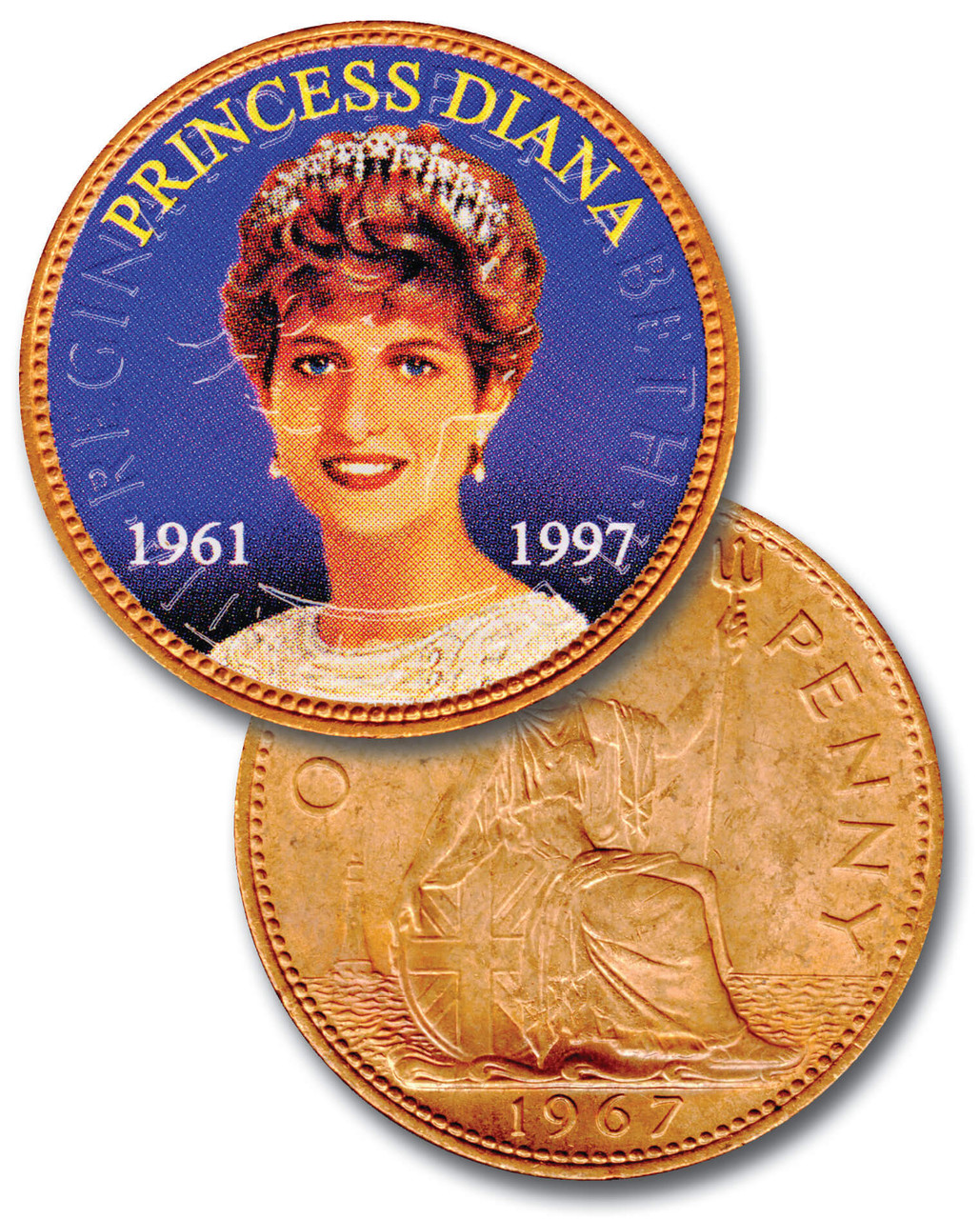 ＤＡＩＮＡ-ＲＯＹＡＬＭＩＮＴ CNS600a - Princess Diana on Great Britain Whole Penny - Mystic