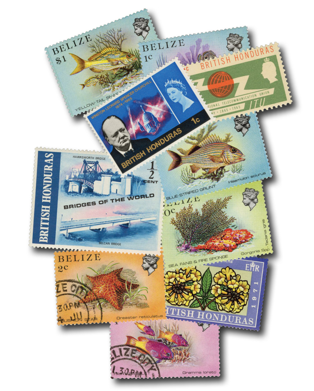MP2114 - 20 Different British Honduras & Belize