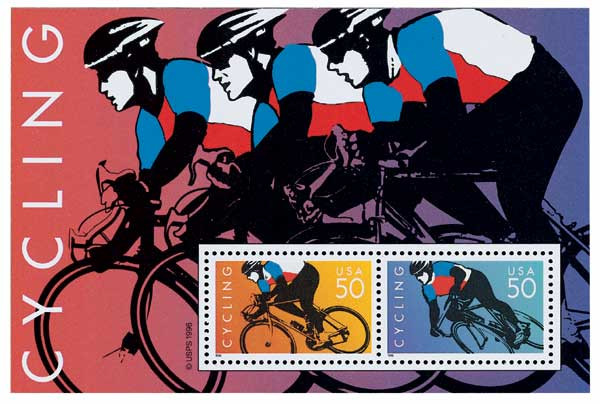 3119 - 1996 50c Cycling - Mystic Stamp Company