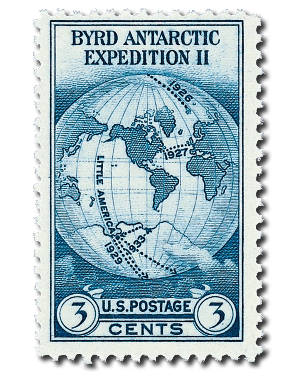 stamps 3.1～ 733 - 1933 3c Byrd Antarctic Expedition, Dark Blue - Mystic Stamp