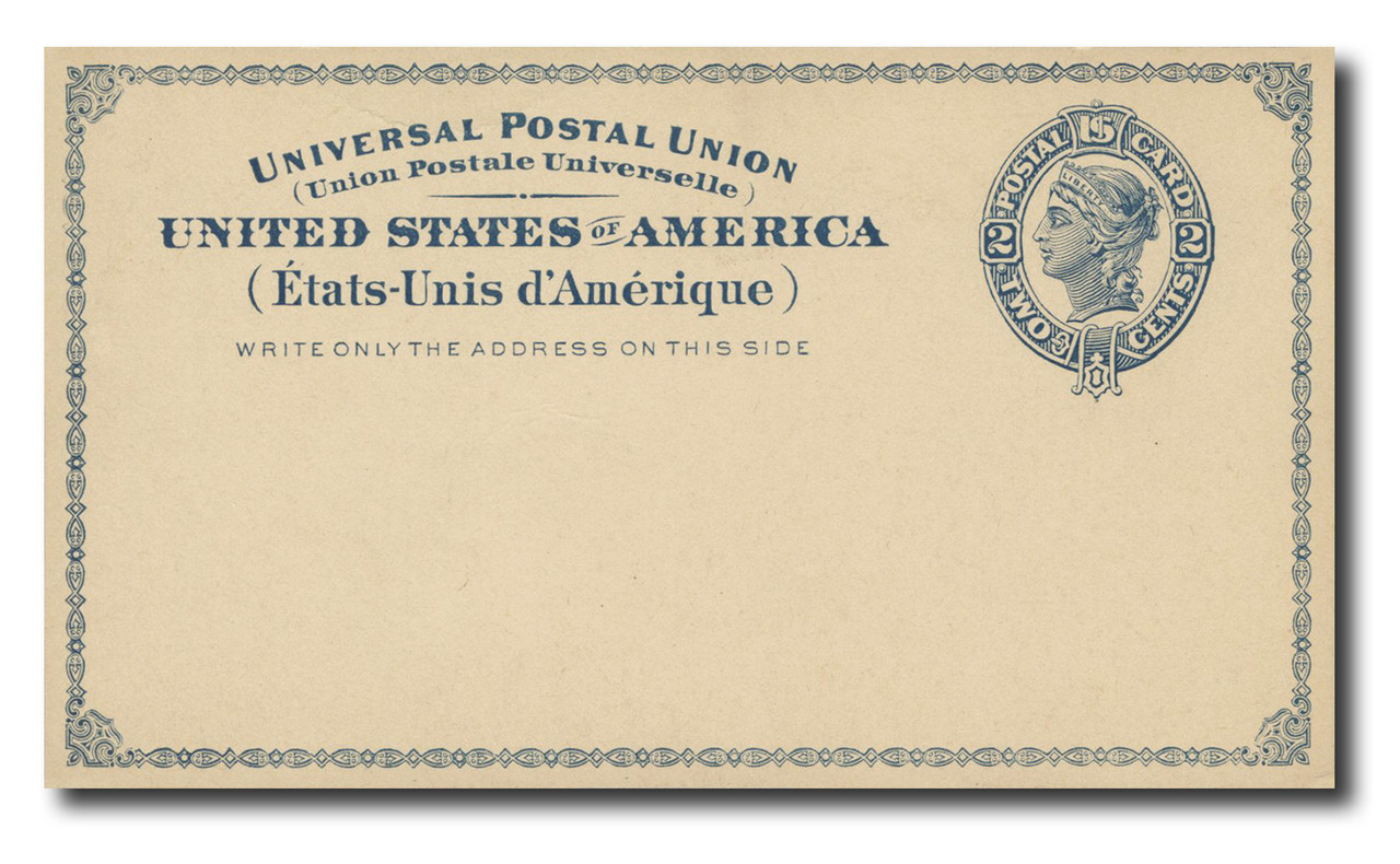 UX6 - 1879 2c blue, buff, unwatermarked, Postal Card