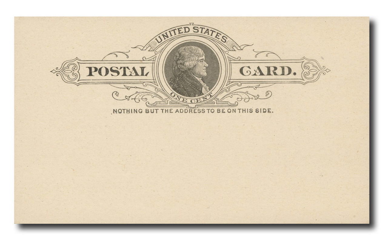 UX9 - 1886 Jefferson, 1c black, buff, Postal Card