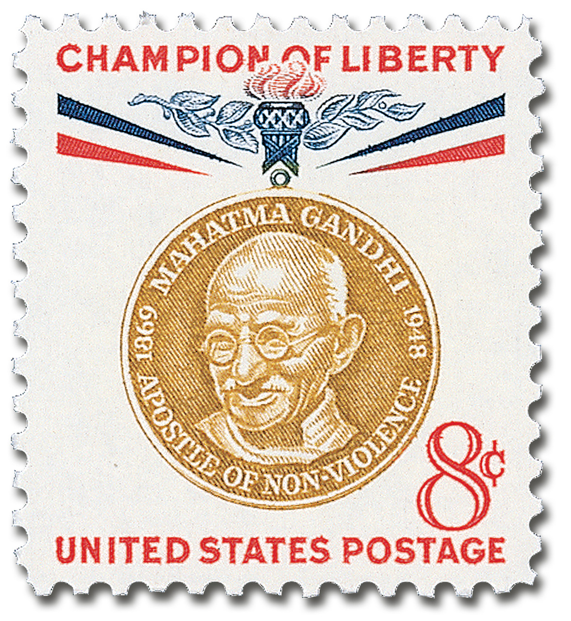 1175 - 1961 8c Champions of Liberty: Mahatma Gandhi - Mystic Stamp