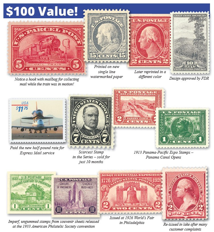 yumic2211様確認用 UV221 - $100 in US Stamps - Mystic Stamp Company