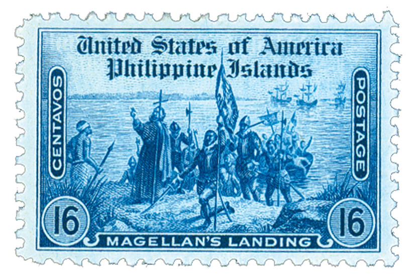 PH389 - 1935 16c Magellan's Landing, Dark Blue, Philippine Islands