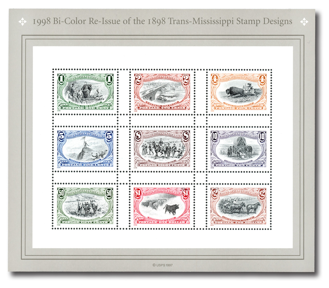 3209 - 1998 1c - $2 Trans-Mississippi Souvenir Sheet - Mystic