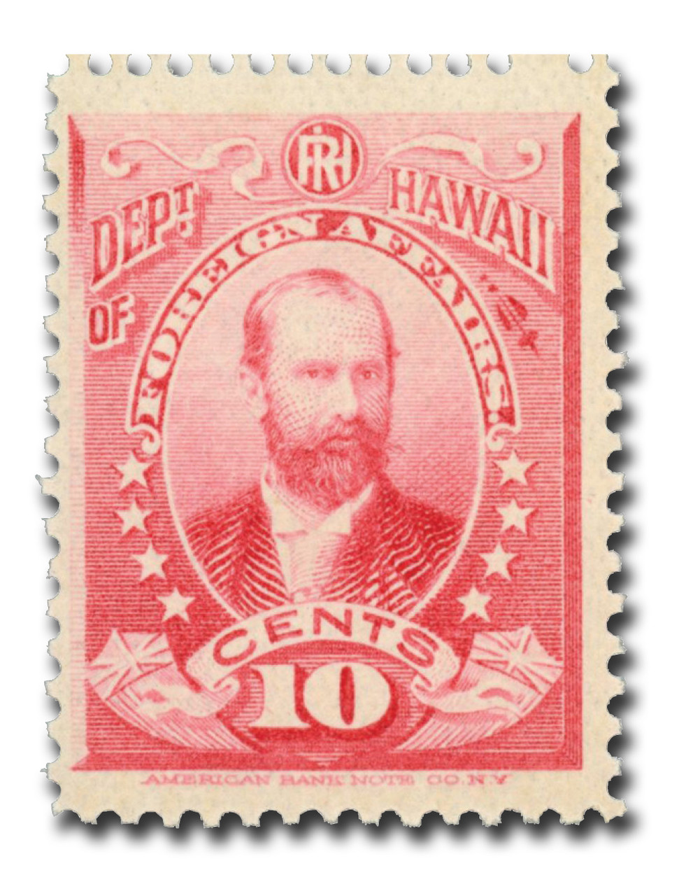 HO4 - 1896 10c Lorrin Andrews Thurston, Bright Rose, Hawaii Official