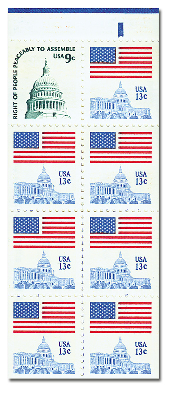 1623a - 1977 9c Flag Over Capitol (1590) & 13c Capitol Dome (1623