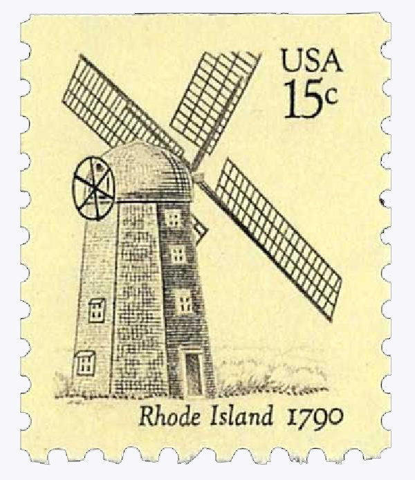 1739 - 1980 15c Windmills: Rhode Island - Mystic Stamp Company