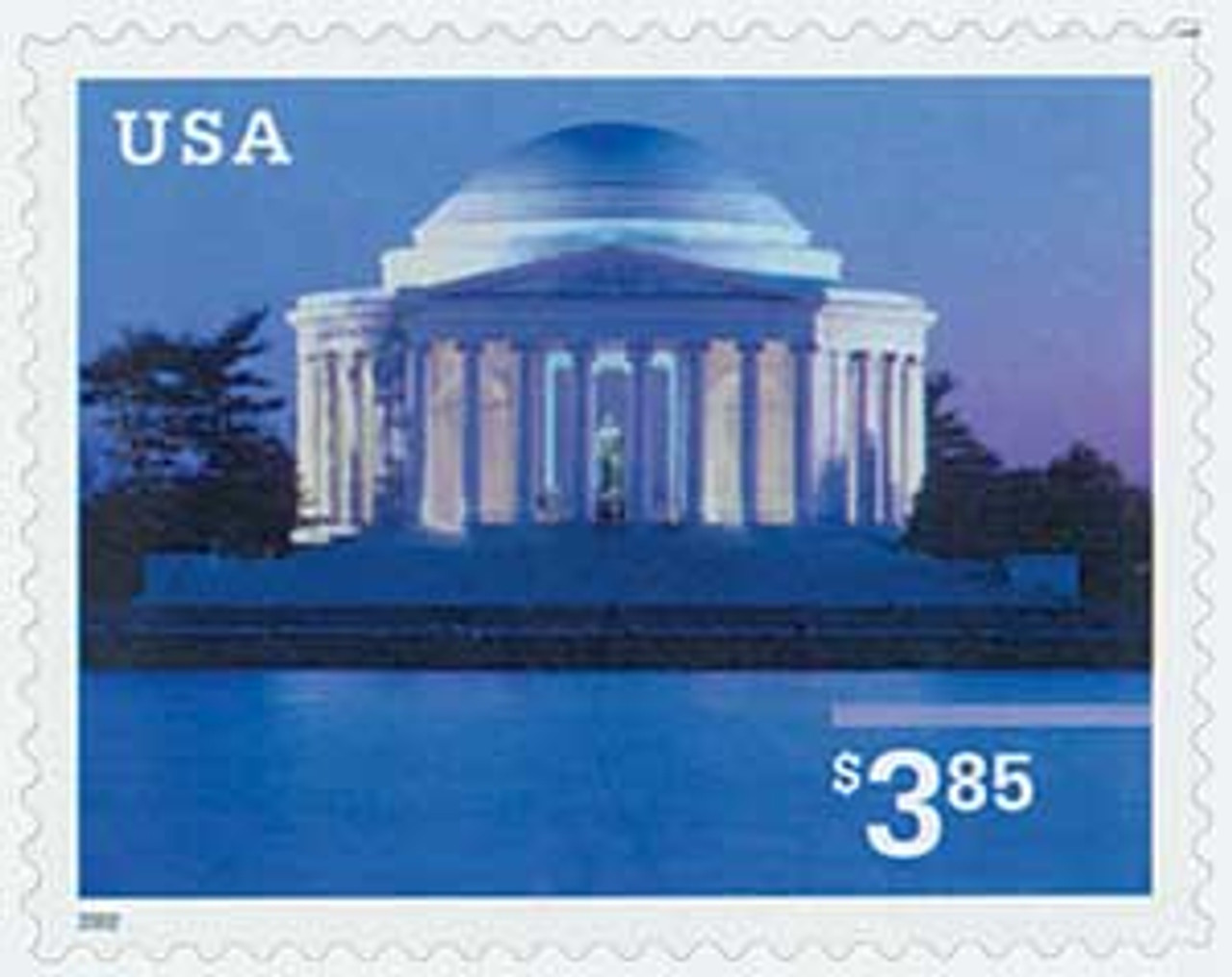 3647 - 2002 $3.85 Jefferson Memorial, Priority Mail - Mystic 3647 - 2002 $3.85 Jefferson Memorial, Priority Mail - Mystic