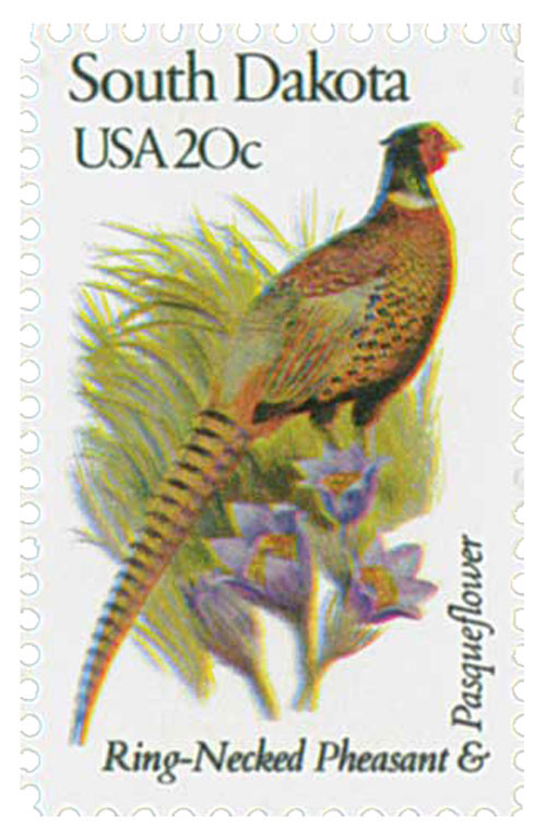 1993 - 1982 20c State Birds & Flowers: South Dakota