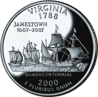 CNVA25D - 2000 Virginia State Quarter, D mint - Mystic Stamp Company