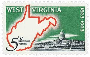 ウエストバージニア 1232 - 1963 5c West Virginia Statehood - Mystic Stamp Company