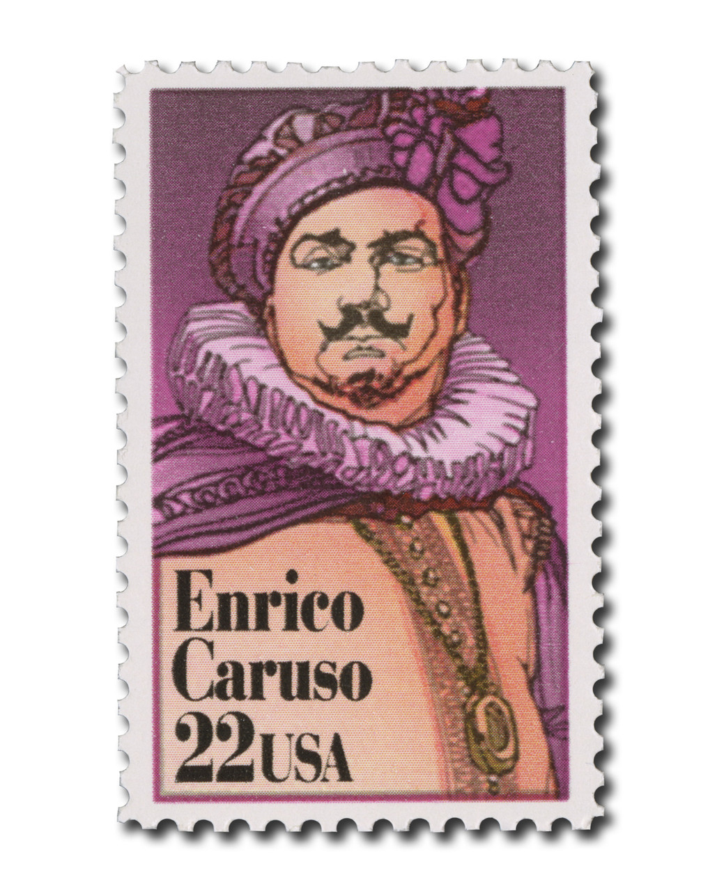 Hank Caruso PHAMILY PORTRAIT (額装済み） 2250 - 1987 22c Performing Arts: Enrico Caruso - Mystic Stamp Company