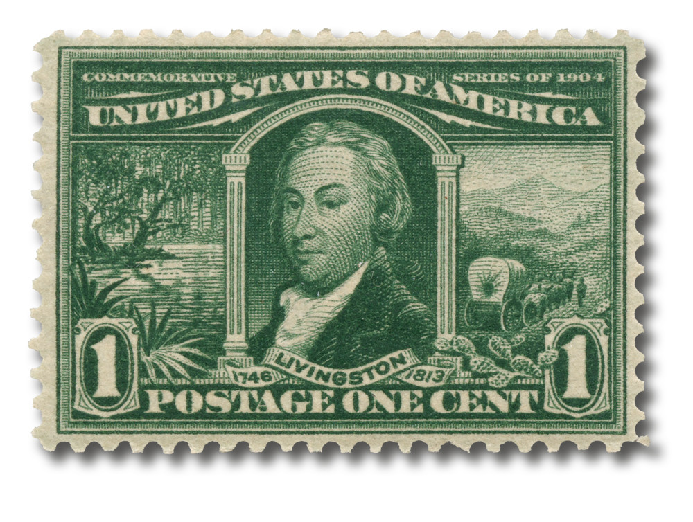 323 - 1904 1c Robert R. Livingston, Green - Mystic Stamp Company