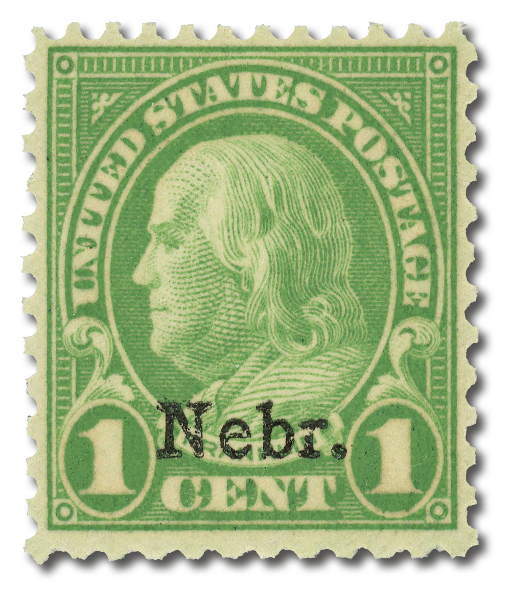 669 - 1929 1c Franklin, Green, Nebraska Overprint