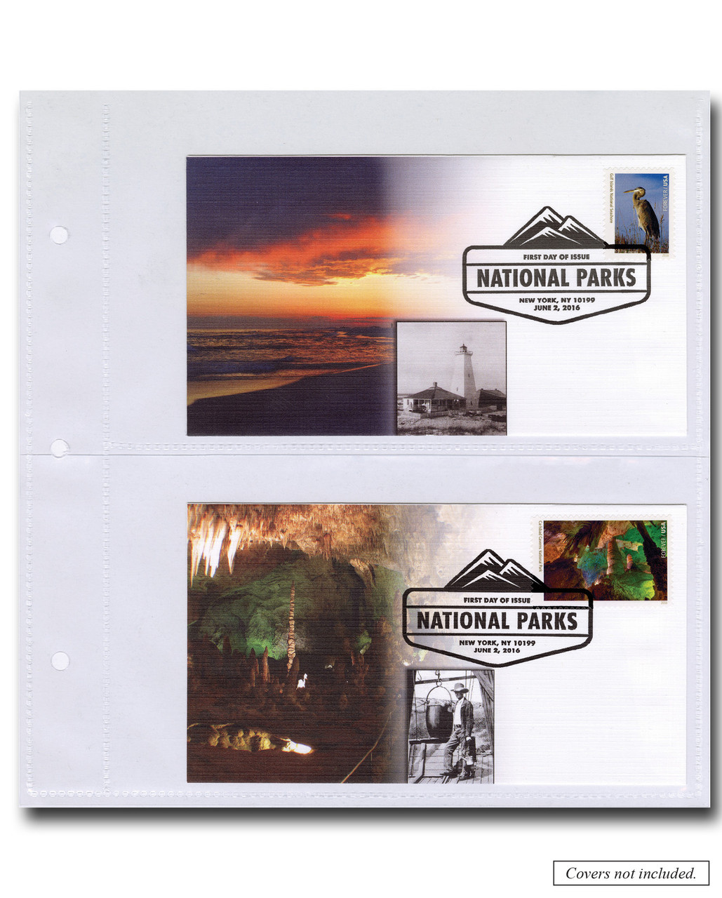 GS953 - 2 Pocket Clear Pages, Pack of 25 ( Page Size 8 15/16" x 9.5" - each pocket 7 5/8" x 4 5/8")