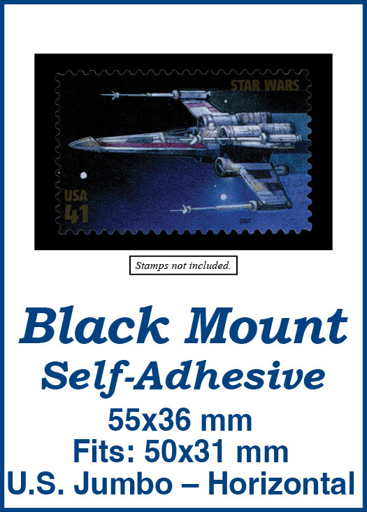 MM5608 - 55x36mm 50 Horizontal Black Self-Adhesive Mounts