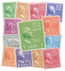 839-51 - 1939 Presidential Series, Perf. 10 Coils, Complete Set of 13 Stamps