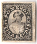 117L4 - 1844 5c Pomeroy's Letter Express, Black on Thin Bond Paper