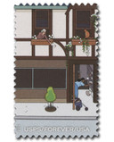 6023k - 2025 First-Class Forever Stamp - 250th Anniversary of Delivering Mail: Postal Worker Delivering to Lobby Mailboxes
