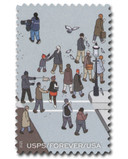 6023s - 2025 First-Class Forever Stamp - 250th Anniversary of Delivering Mail: Postal Worker Passing Crowd of People
