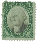 RB1a - 1871-74 1c Proprietary Stamp - George Washington, green & black, violet paper
