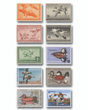 RW4//54 - US Duck Stamp Collection, 10 stamps, unused with small flaws