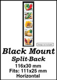 MM2215 - 116x30mm 1 Horizontal  Black Split-Back Mount