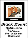 MM6070 - 33x30mm 2 Horizontal Black Split-Back Mounts