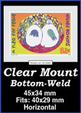 MM734 - 45x34mm 50 Horizontal Clear Bottom-Weld Mounts