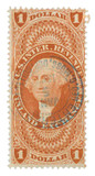 R69 - 1862-71 $1 U.S. Internal Revenue Stamp, Inland Exchange, Red, Perf. 12