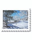 6039 - 2025 First-Class Forever Stamp - Snow-Covered Trees and Fence