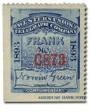 16T23 - 1893 Western Union Telegraph Company, Blue, Norvin Green Signature