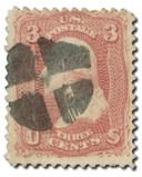 MA2151 - #65, 1861-62 3c Washington, Rose, Perf. 12, Crossroads Cancel
