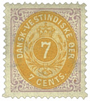 DWI9 - 1874 7c Lilac & Orange, Danish West Indies
