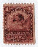 RO58d - 1878-83 1c Cardinal Match Co., Lake, Silk Paper