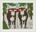 MFN106 - 2020 Christmas - Team of Oxen by Maud Lewis, Mint Stamp, Canada