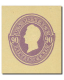U347 - 1887-94 90 Oliver H. Perry, Purple, Stamped Envelope, Amber Manila Paper