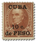 CU226 - 1899 10c on 10c Daniel Webster, Brown, Type I, Cuba Overprint