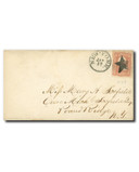 MA2181 - #65, 1861-62 3c Washington, Rose, Perf. 12, Star Cancel