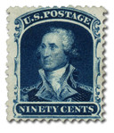 47 - 1875 90c Washington, Deep Blue, Perf. 12